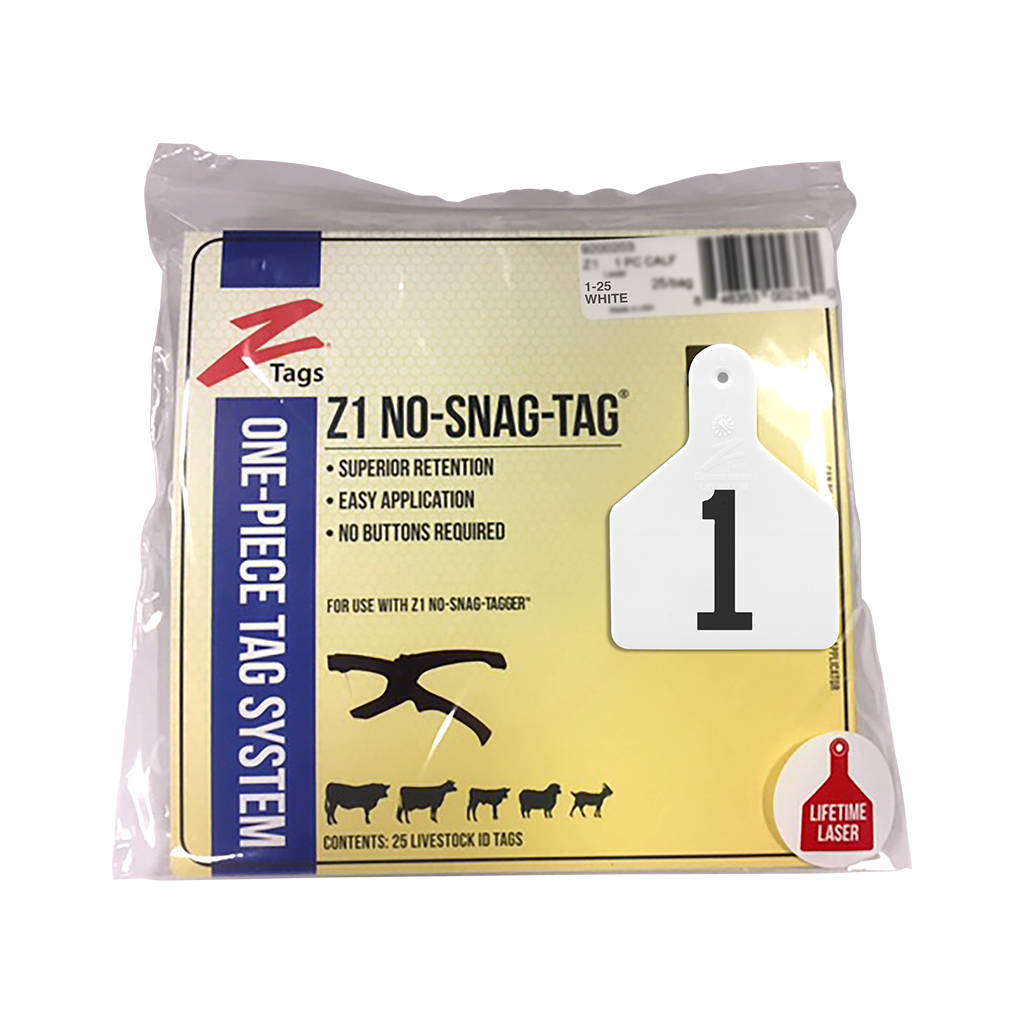Z Tags 25 Count 1-Piece Blank Tags for Calves Yellow 