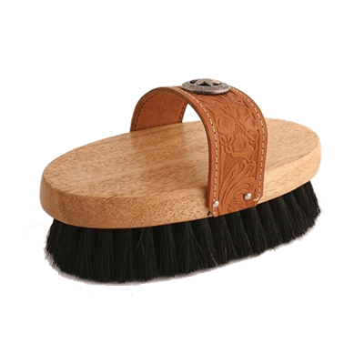 BRUSH WESTERN STYLE HAIR/POLY BLK 7.5in