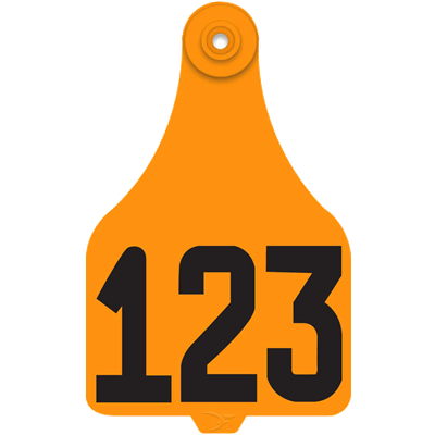 Z Tags Calf Ear Tags Orange Numbered #51-75 25 Count Easy Application 