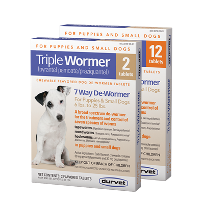 TRIPLE WORMER Small Dog 6-25lb 2ct