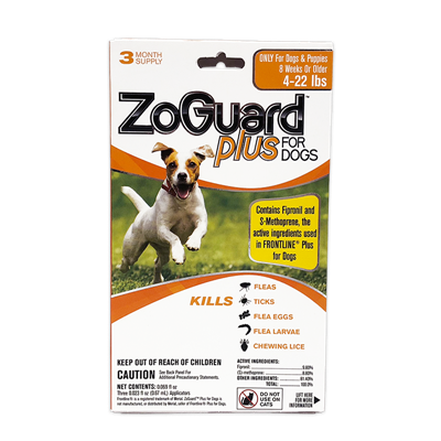 ZOGUARD PLUS FOR DOGS 4-22 lbs 3pk