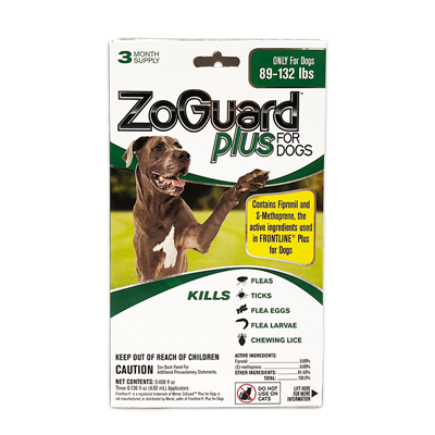 ZOGUARD PLUS FOR DOGS 89-132 lbs 3pk