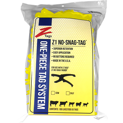 Z-TAG COW YELLOW BLANK 100S