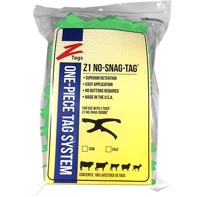 Z-TAG COW GREEN BLANK 100S