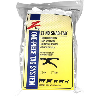 Z-TAG COW WHITE BLANK 100S
