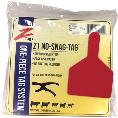 Z-TAG COW RED BLANK 25S