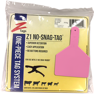 Z-TAG COW PINK BLANK 25S