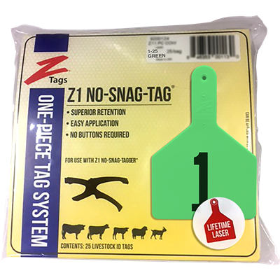 Z-TAG COW GREEN  1-25