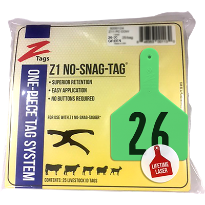 Z-TAG COW GREEN  26-50