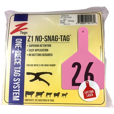 Z-TAG COW PINK  26-50