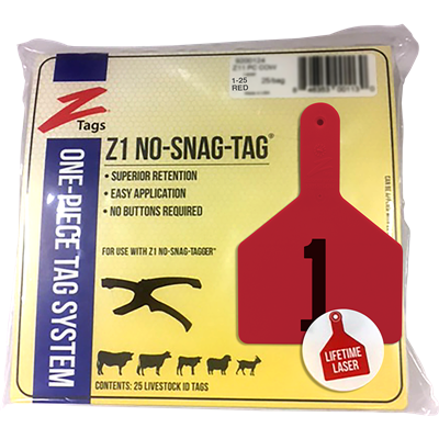 Z-TAG COW RED  1-25