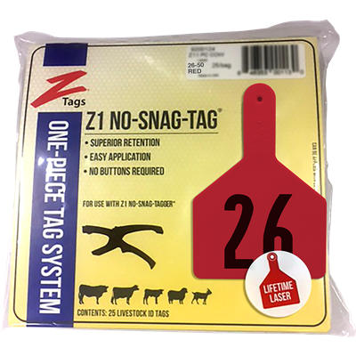 Z-TAG COW RED  26-50