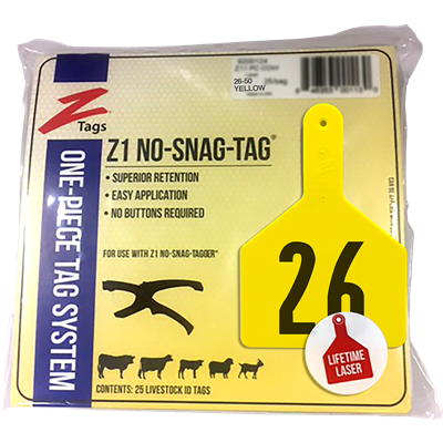 Z-TAG COW YELLOW  26-50