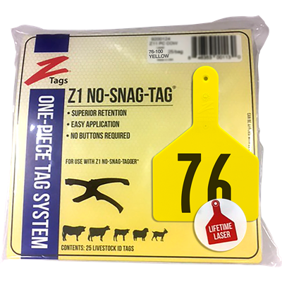 Z-TAG COW YELLOW  76-100