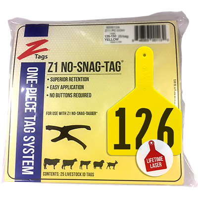 Z-TAG COW YELLOW  126-150