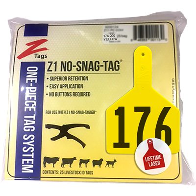 Z-TAG COW YELLOW  176-200