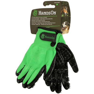 BATHING/GROOMING GLOVES GREEN SMALL