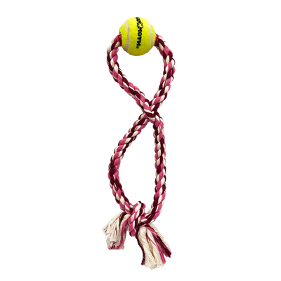 ROPE TUG FIGURE8 TENNIS BALL MD 15in