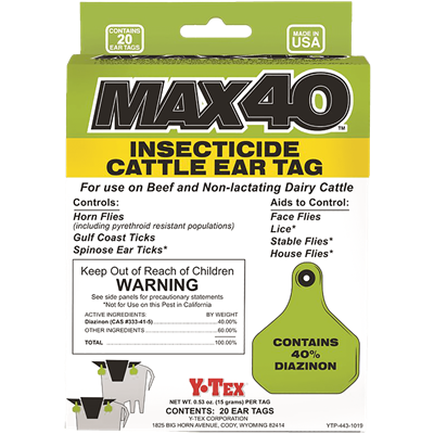 MAX40 INSECTICIDE EAR TAG 20ct